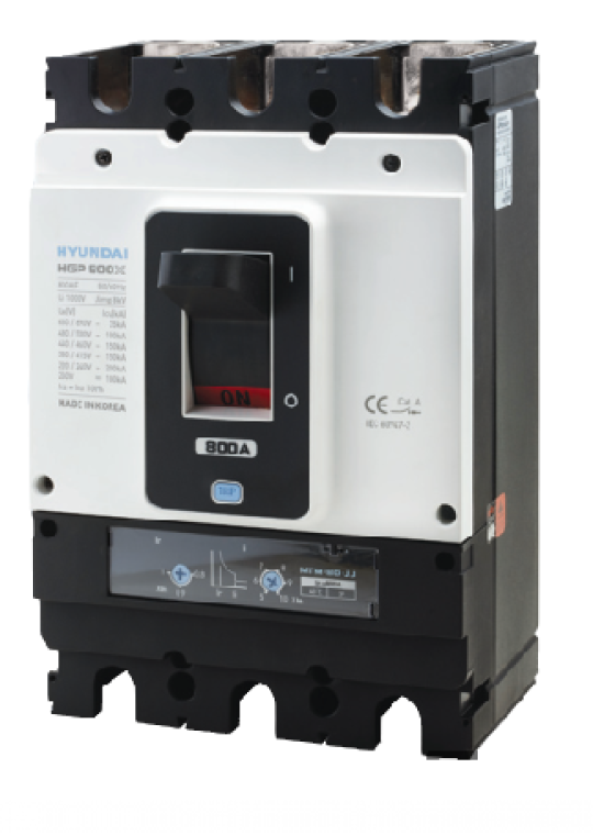 MCCB HYUNDAI 3P 800A 85kA chỉnh dòng nhiệt 0.8~1.0xIn và dòng từ 5~10xIn ( HGP800S-H )