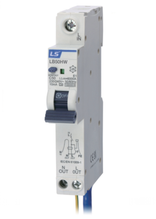 RCBO LS 1P+N 25A 10KA 30mA  ( LB50HW )