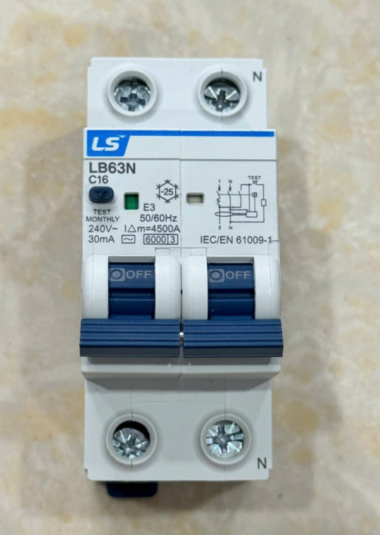 RCBO LS 1P+N 16A 6KA 30mA  ( LB63N )