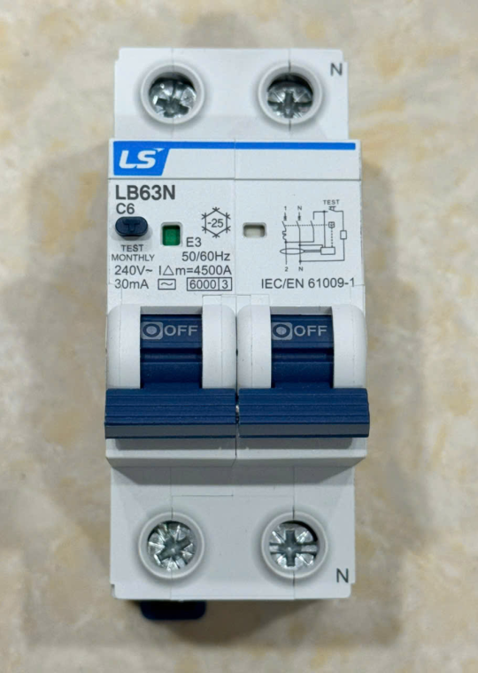 RCBO LS 1P+N 6A 6KA 30mA  ( LB63N )