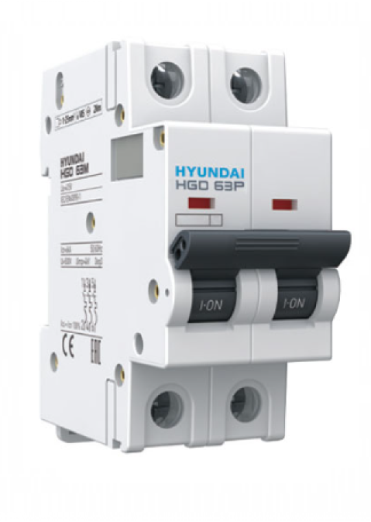 MCB HYUNDAI 2P 63A 10kA ( HGD63P )