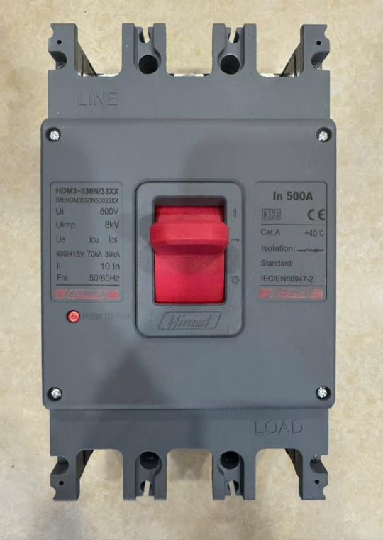 MCCB HIMEL 3P 500A 70kA ( HDM3630N50033XX )