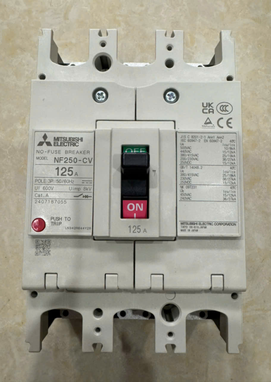 MCCB MITSUBISHI 3P 125A 25kA ( NF250-CV )