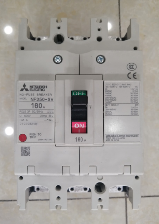 MCCB MITSUBISHI 3P 160A 36kA ( NF250-SV )