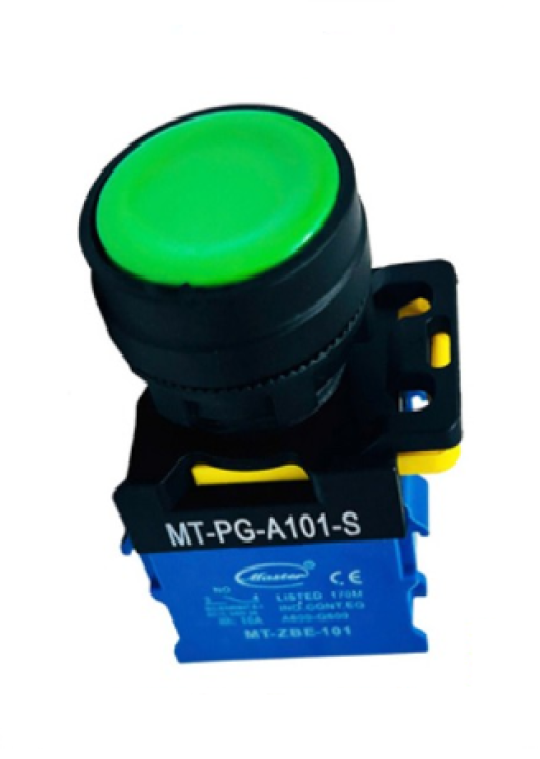 Nút nhấn ON MASTER màu xanh lá loại tự nhả ( MT-PG-A101-S )