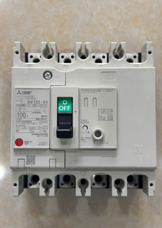 ELCB MITSUBISHI 4P 100A 30kA 30mA hoặc 1.2.500mA ( NV125-SV )