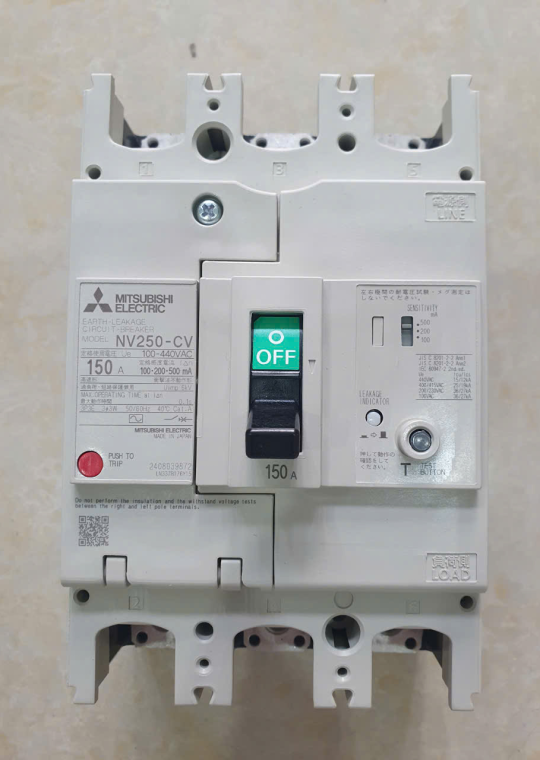 ELCB MITSUBISHI 3P 150A 25kA 30mA hoặc 1.2.500mA ( NV250-CV )