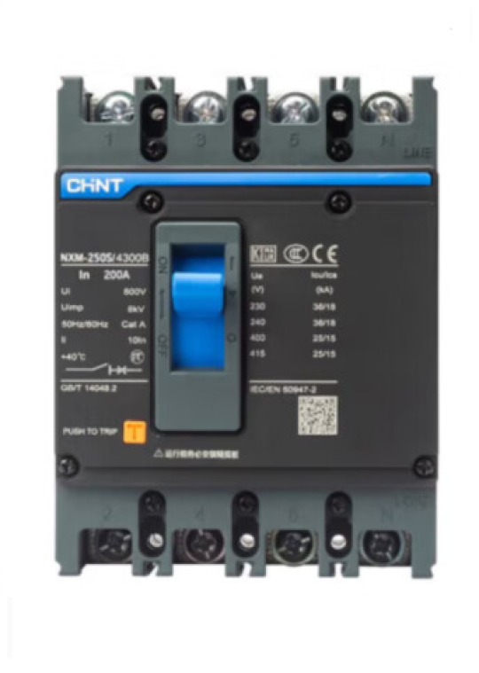 MCCB CHINT 4P 200A 36kA ( NXM-250S/4300B )
