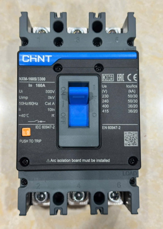 MCCB CHINT 3P 160A 36kA ( NXM-160S/3300 )