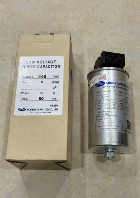 Tụ bù khô SAMWHA 3P 5KVAr 440V ( RMC-4450050KT )