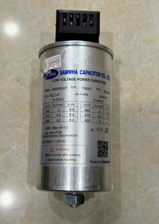 Tụ bù khô SAMWHA 3P 5KVAr 440V ( RMC-4450050KT )