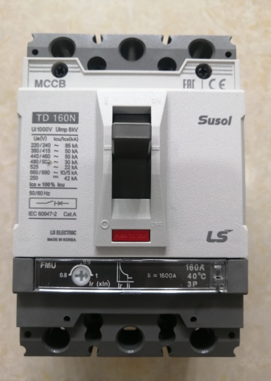 MCCB LS 3P 160A 50kA chỉnh dòng 0.8-0.9-1.0 x In ( TD160N FMU160 )