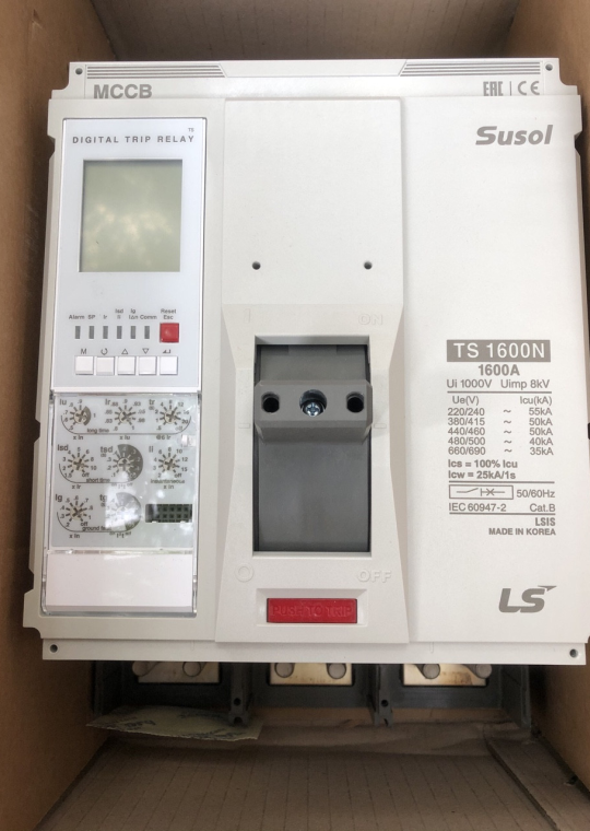 MCCB LS 3P 1600A 50kA chỉnh dòng điện tử 7 bước từ 0.4~1.0 x In ( TS1600N ) 