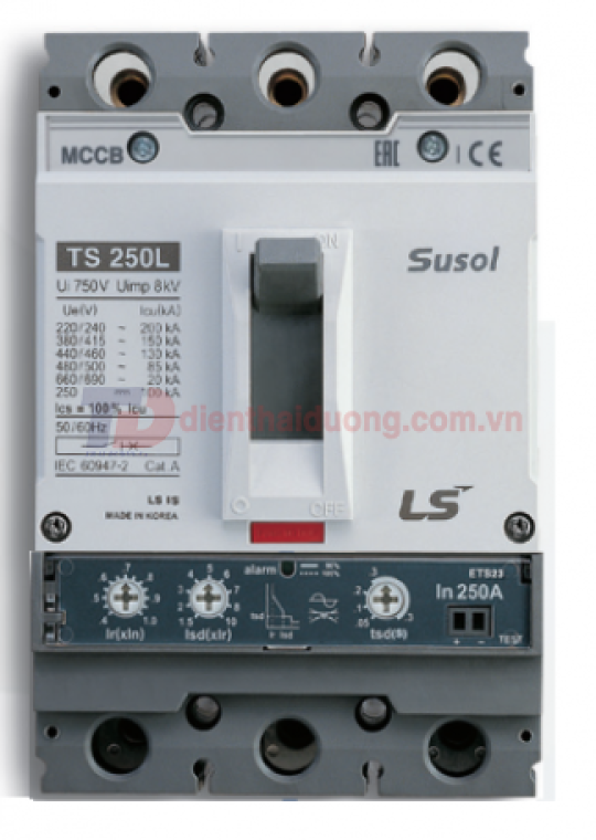 MCCB LS 3P 80A 50kA chỉnh dòng điện tử 13 bước từ 0.4~1.0 x In ( TS160N ETS23 )