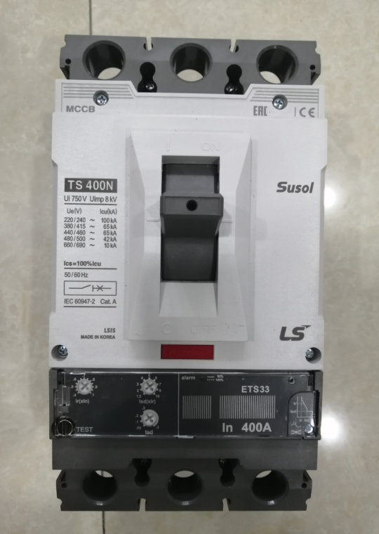 MCCB LS 3P 400A 65kA chỉnh dòng điện tử 13 bước từ 0.4~1.0 x In ( TS400N ETS33 )