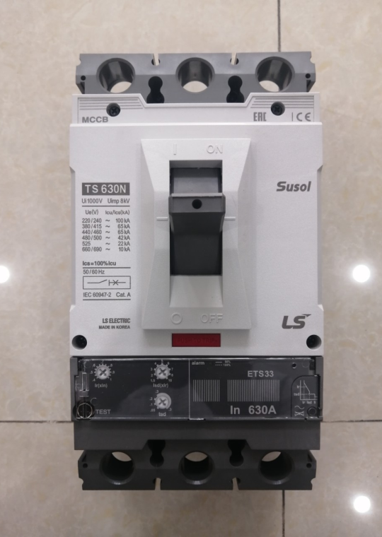 MCCB LS 3P 630A 65kA chỉnh dòng điện tử 13 bước từ 0.4~1.0 x In ( TS630N ETS33 )