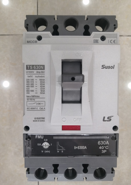 MCCB LS 3P 630A 65kA chỉnh dòng 0.8-0.9-1.0 x In ( TS630N FMU630 )