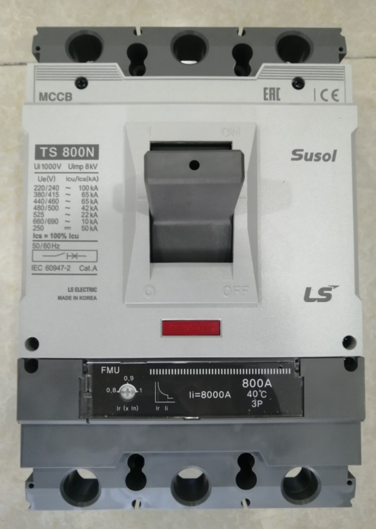 MCCB LS 3P 800A 65kA chỉnh dòng 0.8-0.9-1.0 x In ( TS800N FMU800 )