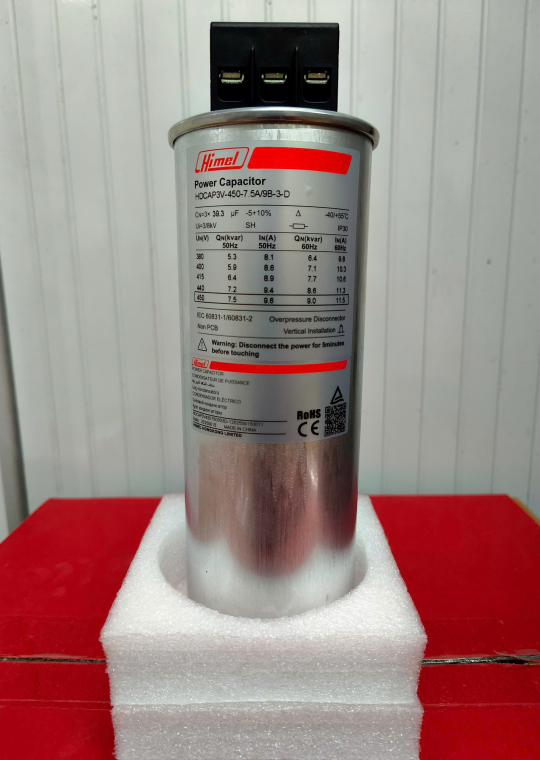 Tụ bù tròn Himel 3P 7.5KVAr 450V ( HDCAP3V450750903D )