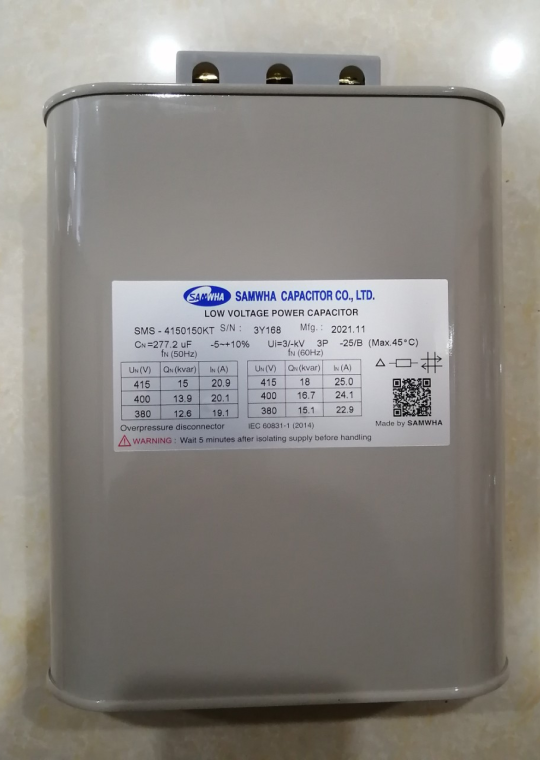 Tụ bù dầu SAMWHA 3P 15KVAr 415V ( SMS-4150150KT )