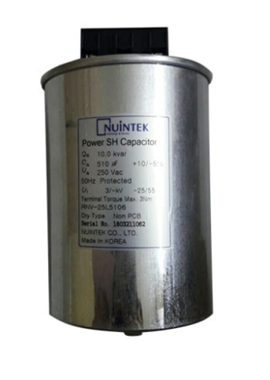 Tụ bù khô NUINTEK 1P 10KVAr 250V ( RNV-25L5106 )