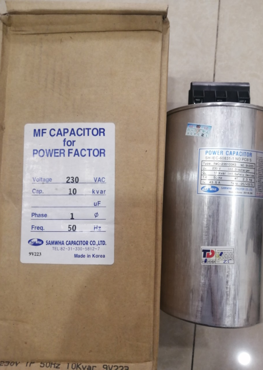 Tụ bù khô SAMWHA 1P 10KVAr 230V ( RMC-235100KS )