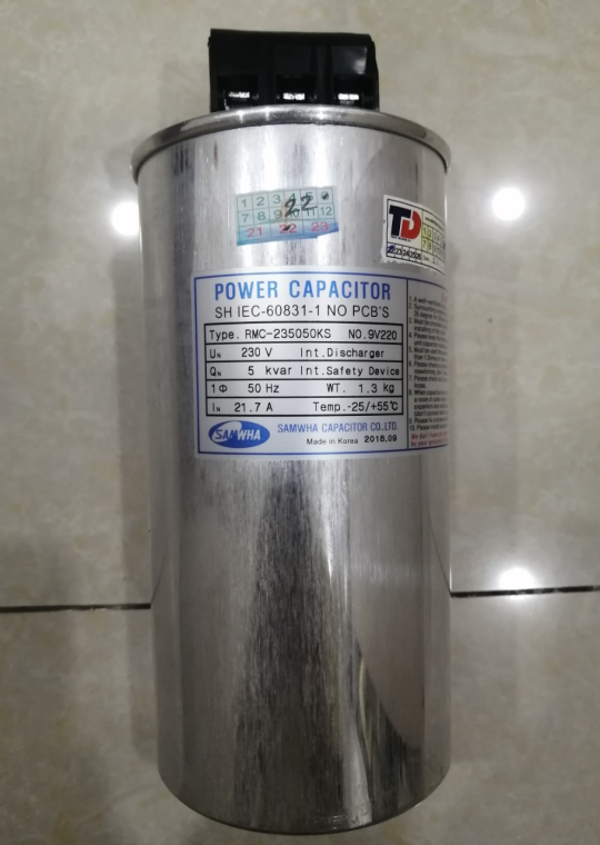 Tụ bù khô SAMWHA 1P 5KVAr 230V ( RMC-235050KS )