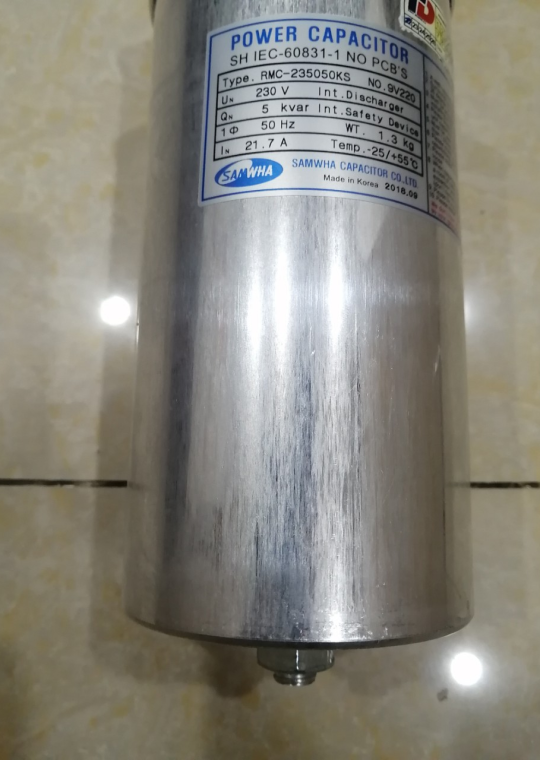 Tụ bù khô SAMWHA 1P 5KVAr 230V ( RMC-235050KS )