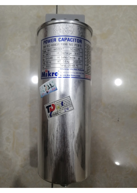 Tụ bù khô MIKRO 3P 5KVAr 440V ( MKC-445050KT )