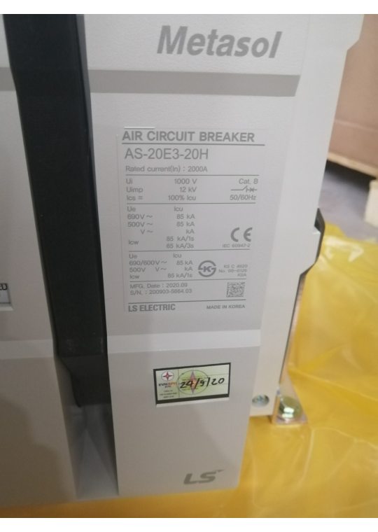 ACB LS 3P 2000A 85kA loại cố định có kèm phụ kiện ( AS-20E3-20H AH6 )