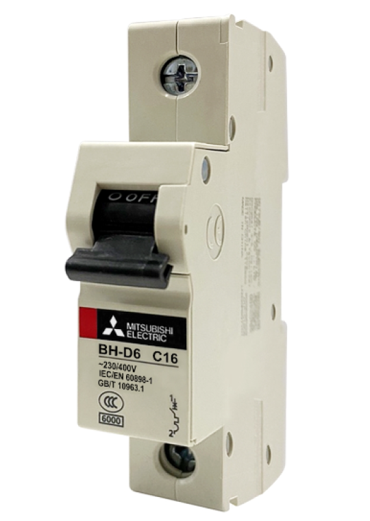 MCB MITSUBISHI 1P 6A 6kA ( BH-D6 )