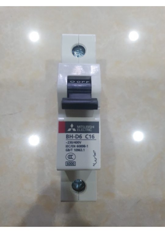 MCB MITSUBISHI 1P 16A 6kA ( BH-D6 )