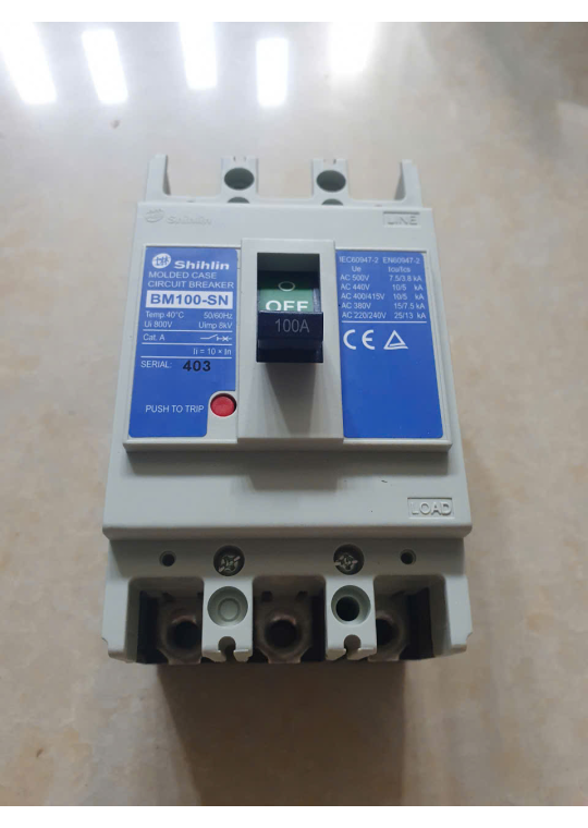 MCCB SHIHLIN 3P 100A 15kA ( BM100-SN )