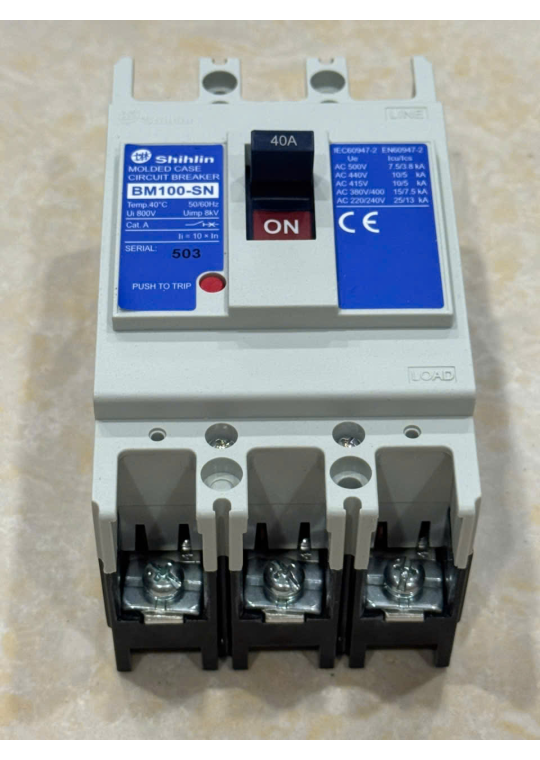 MCCB SHIHLIN 3P 40A 15kA ( BM100-SN )