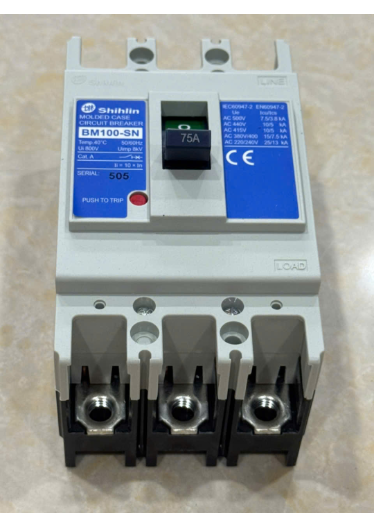 MCCB SHIHLIN 3P 75A 15kA ( BM100-SN )
