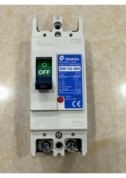 MCCB SHIHLIN 2P 50A 10kA ( BM100-MN )
