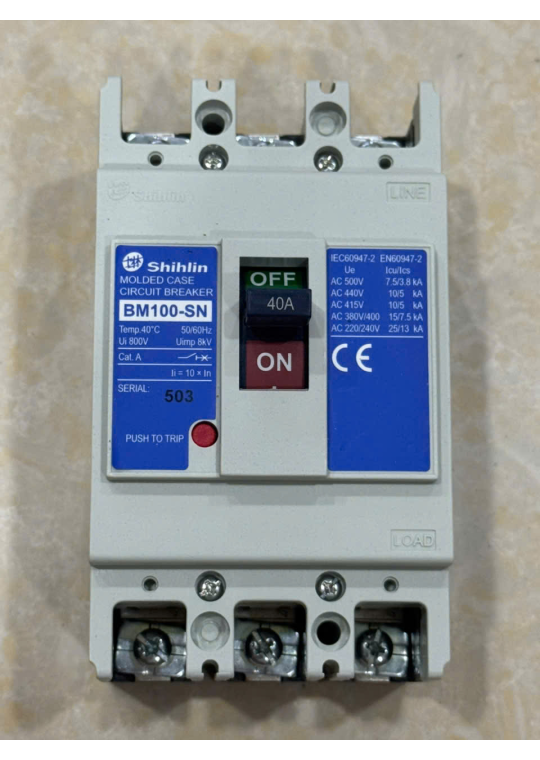 MCCB SHIHLIN 3P 40A 15kA ( BM100-SN )