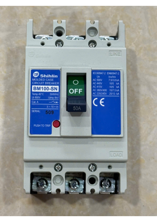 MCCB SHIHLIN 3P 50A 15kA ( BM100-SN )