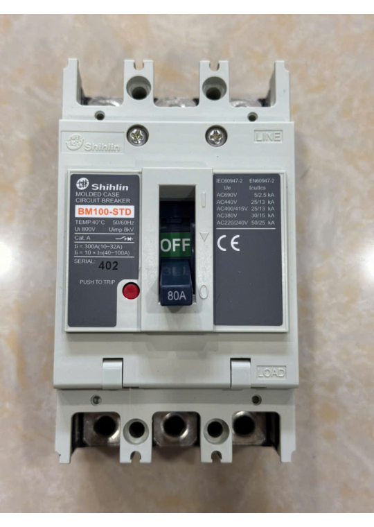 MCCB SHIHLIN 3P 80A 30kA ( BM100-STD )