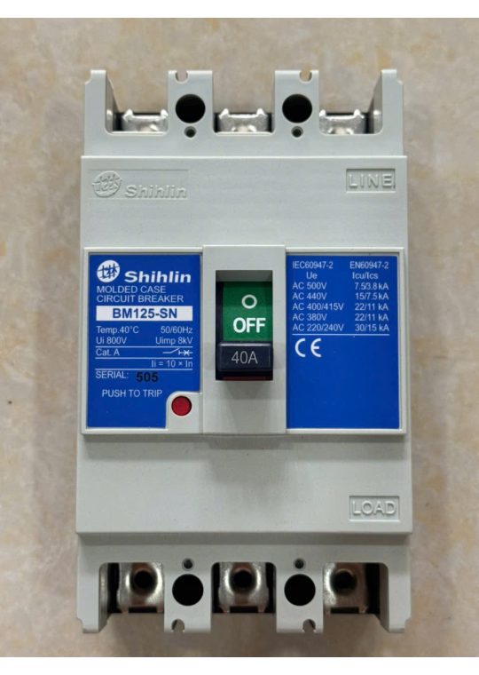 MCCB SHIHLIN 3P 40A 22kA ( BM125-SN )