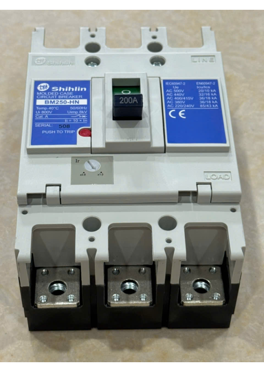 MCCB SHIHLIN 3P 200A 36kA ( BM250-HN )