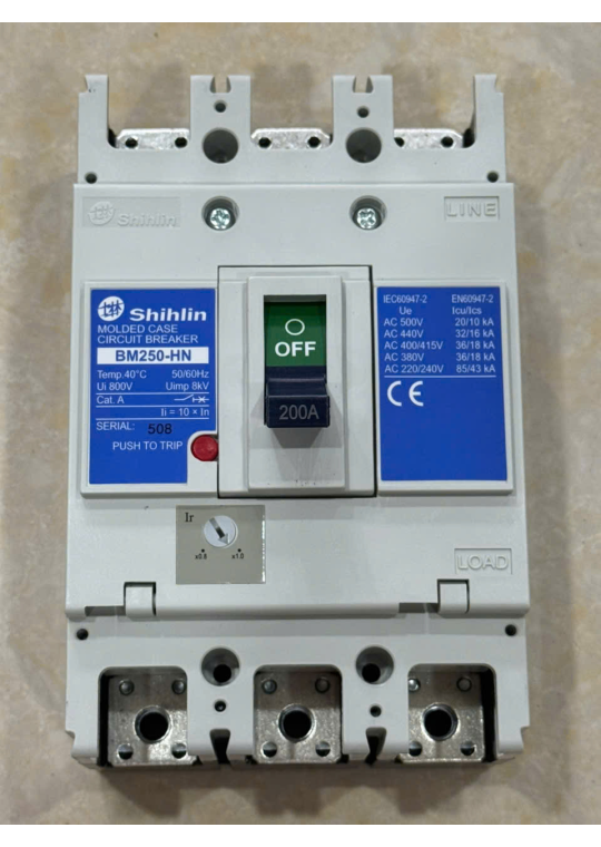 MCCB SHIHLIN 3P 200A 36kA ( BM250-HN )