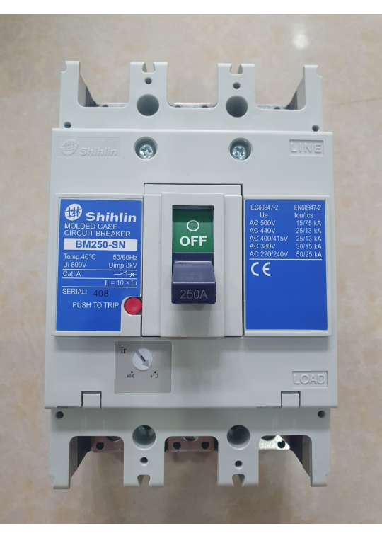 MCCB SHIHLIN 3P 250A 30kA ( BM250-SN )