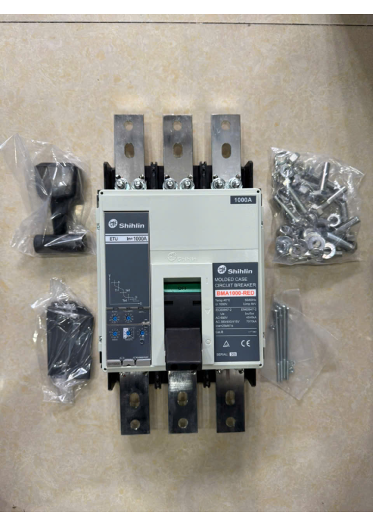 MCCB SHIHLIN 3P 1000A 70kA chỉnh dòng điện tử 0.4~1.0*In ( BMA1000-RED )