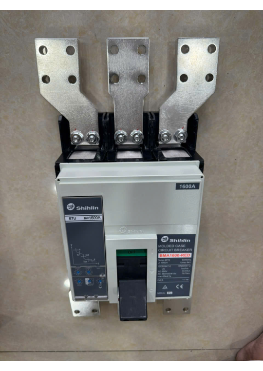 MCCB SHIHLIN 3P 1600A 70kA chỉnh dòng điện tử 0.4~1.0*In ( BMA1600-RED )