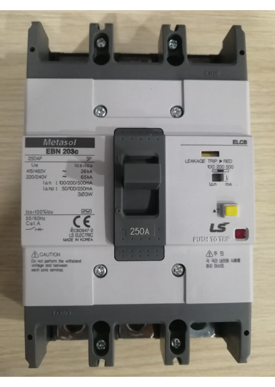 ELCB LS 3P 250A 26kA 30mA hoặc 1.2.500mA ( EBN203c )