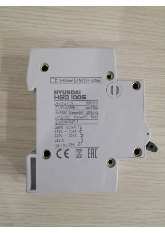 MCB HYUNDAI 1P 80A 10kA ( HGD100S )