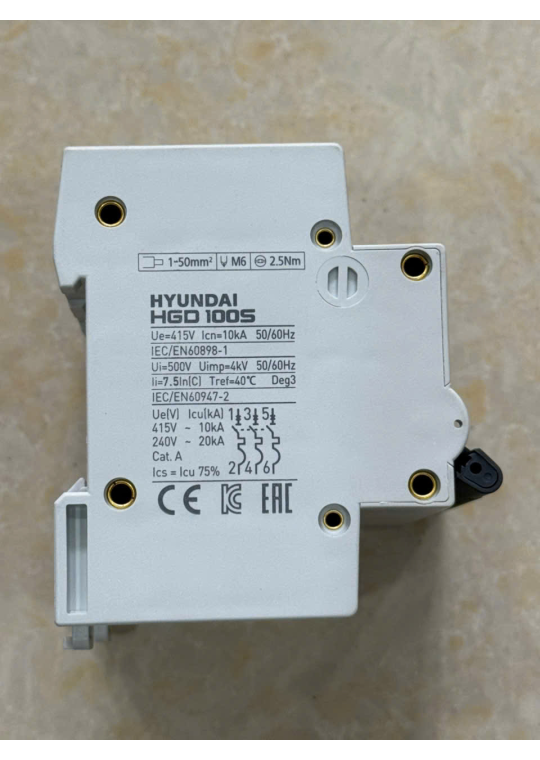 MCB HYUNDAI 3P 100A 10kA ( HGD100S )