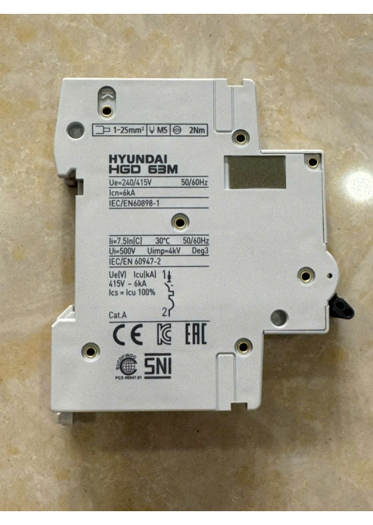 MCB HYUNDAI 1P 16A 6kA ( HGD63M )