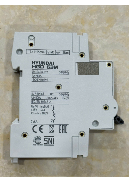 MCB HYUNDAI 1P 20A 6kA ( HGD63M )